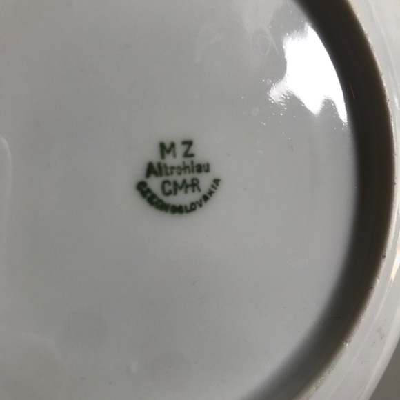 RARE Plate Altrohlau MZ CMR Czec Small Cabinet Display Plate Gold Flowers, Vtg - Picture 4 of 6